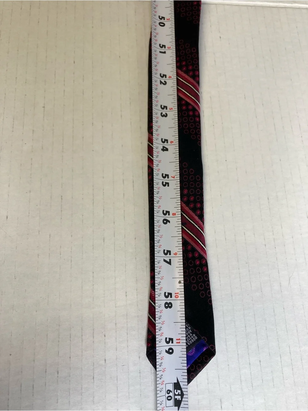 Ted Baker London Mens 100% Silk Tie Black Red Made in USA